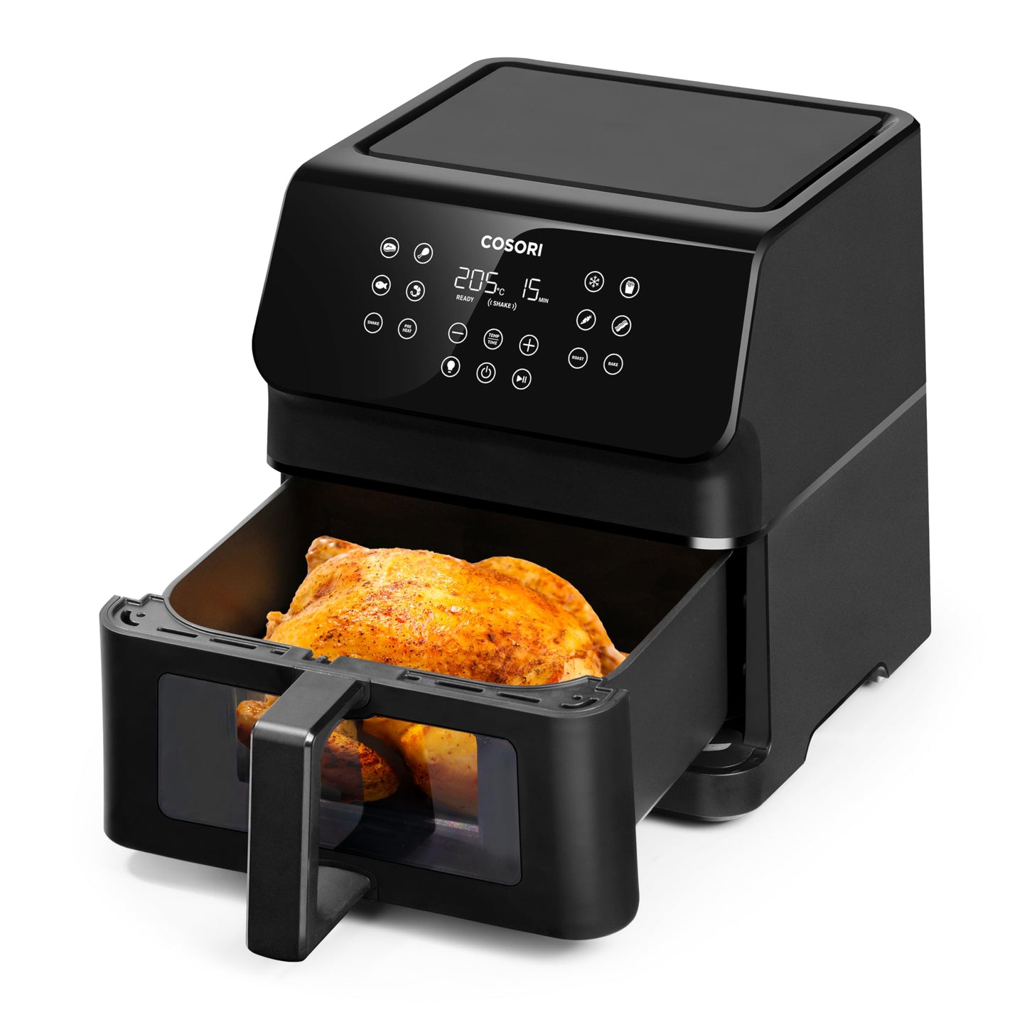 COSORI Air Fryer Large 6.2L, Clear Blaze airfryer with Visual Window, 55% Savings and 85% Less Oil, 8 Presets Plus Roast, Bake, Shake Reminder, 80+ Recipes, Dishwasher Safe, Quiet, 1700W, Black