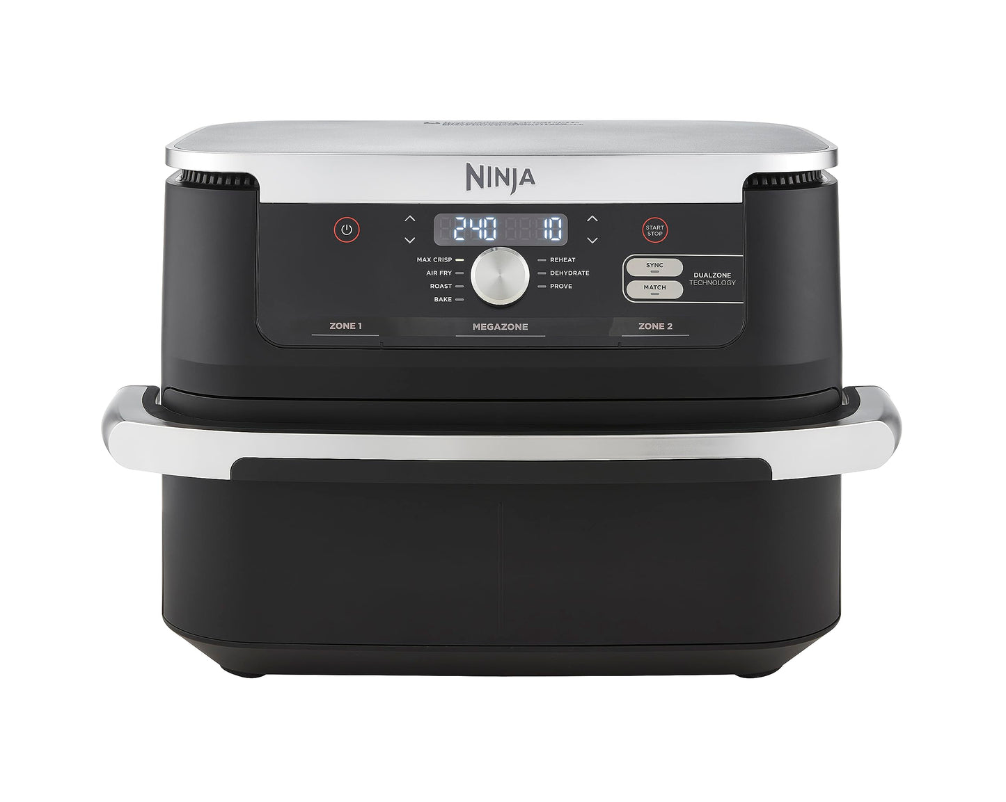 Ninja Foodi MAX Dual Zone Digital Air Fryer, 2 Drawers, 9.5L, 6-in-1, Uses No Oil, Max Crisp, Roast, Bake, Reheat, Dehydrate, Cook 8 Portions, Non-Stick Dishwasher Safe Baskets, Black AF400UK