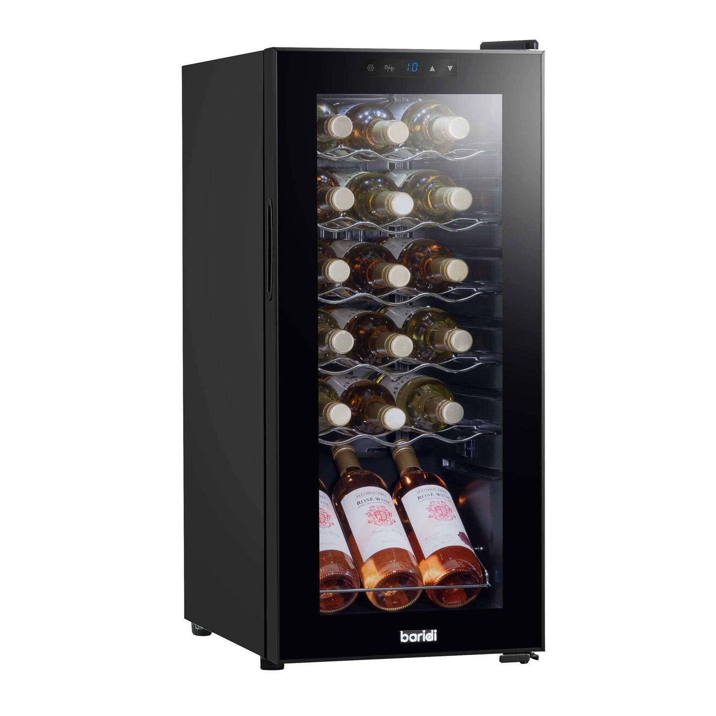 Baridi Black 12 Bottle Wine Fridge Cooler, Super Quiet 25dB, Touch Control, LED - DH73