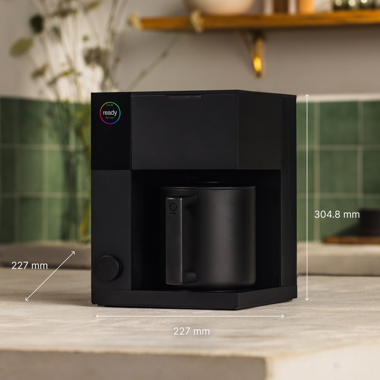 Fellow Aiden Precision Drip Coffee Maker, Thermal Carafe, Perfect Temperature Control, Bloom Cycle, Single Serve to 10 Cup Capacity, Matte Black, UK