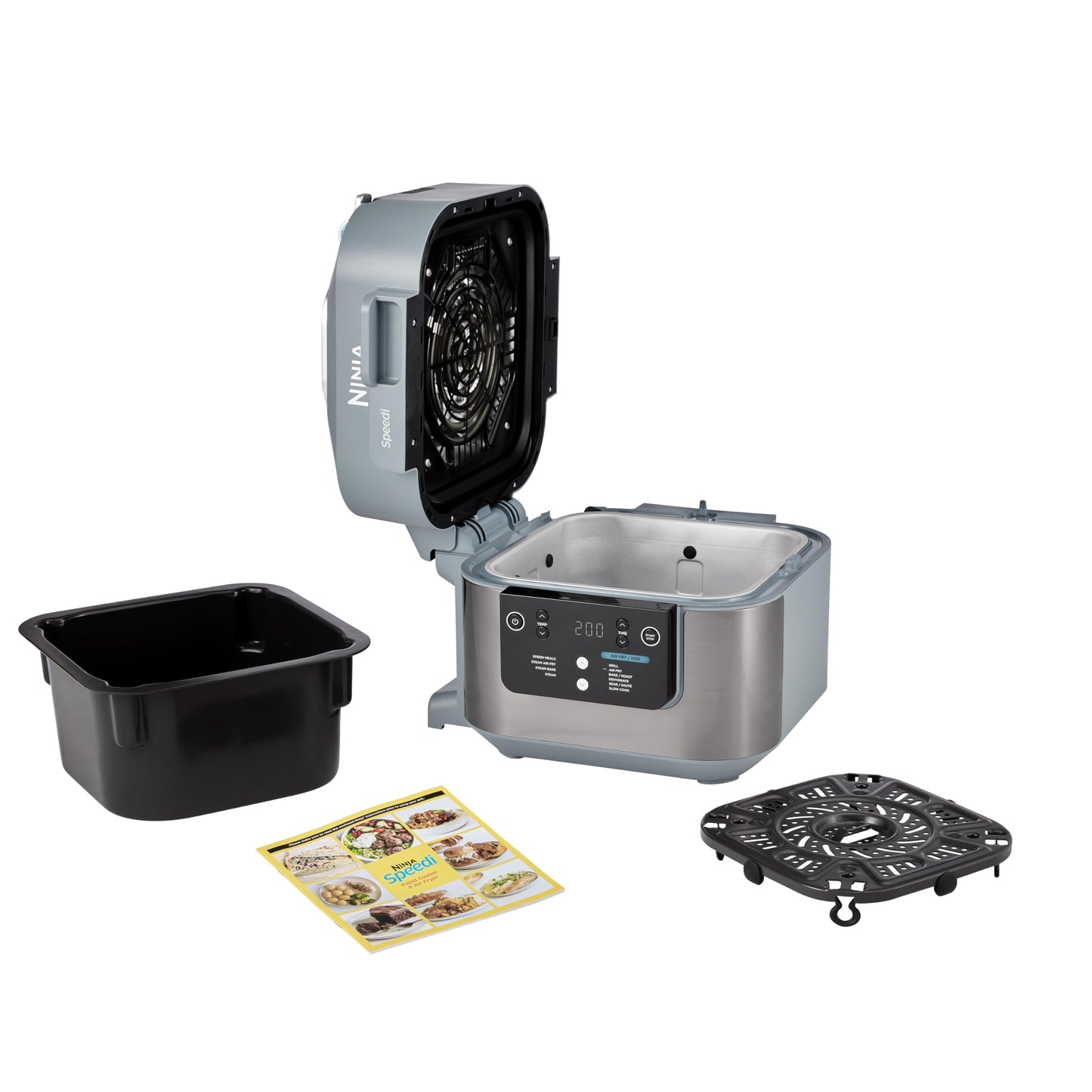 Ninja Combi 12-In-1 Multi-Cooker, Oven & Air Fryer, 12 Cooking Functions, Make 15 Minute* Family-Size Meals, Includes Bake Tray, Pan, & Recipe Guide, Grey, SFP700UK