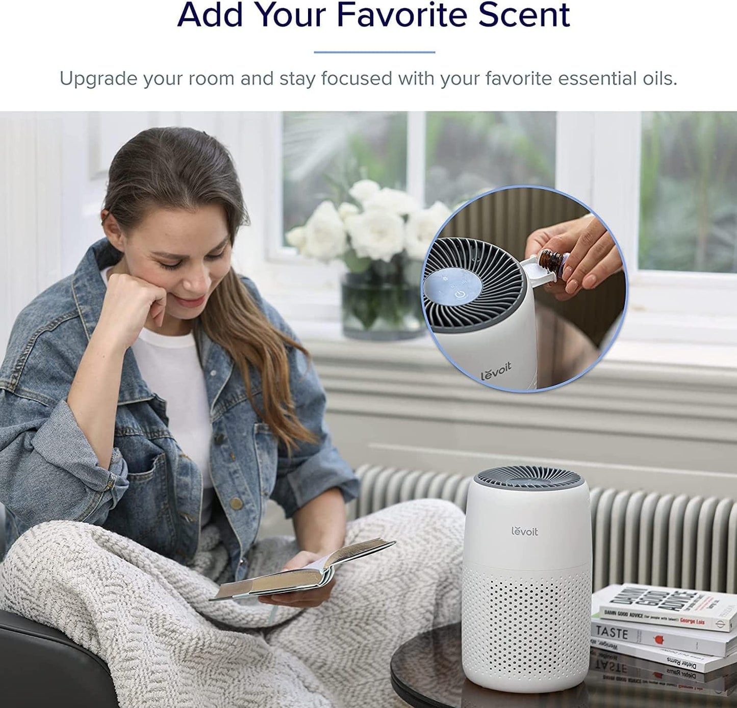 LEVOIT Air Purifier for Bedroom Home, Quiet HEPA Filter Cleaner with Fragrance Sponge & 3 Speed for Better Sleep, Air Frenshener, Allergies, Dust, Pet Dander, Odour, Smoke, Office, Desktop, Core Mini