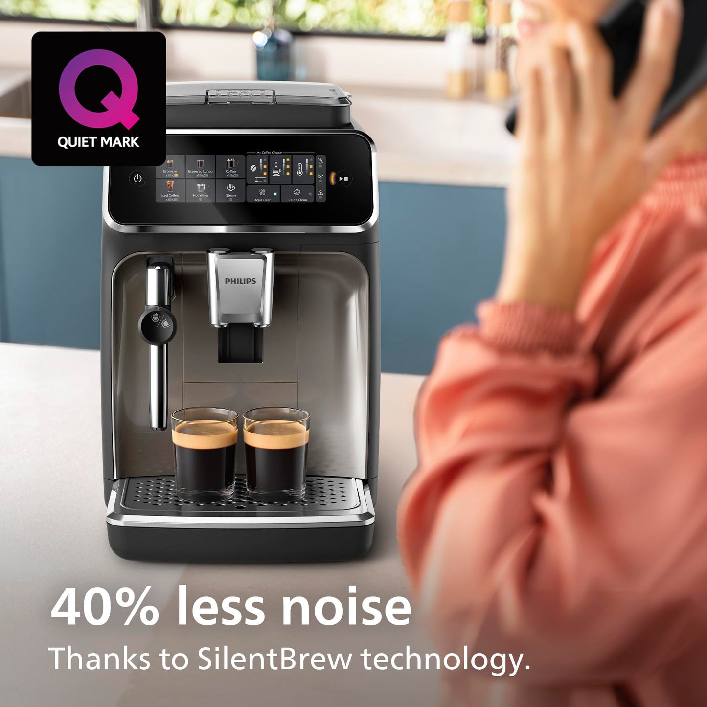 Philips 5500 Series Bean to Cup Coffee Machine – 20 Hot & Iced drinks, LatteGo Milk Frother, Fastest-to-Clean, 40% Quieter, Ceramic Grinder, Fully Automatic Espresso & Cappuccino maker – EP5546/70