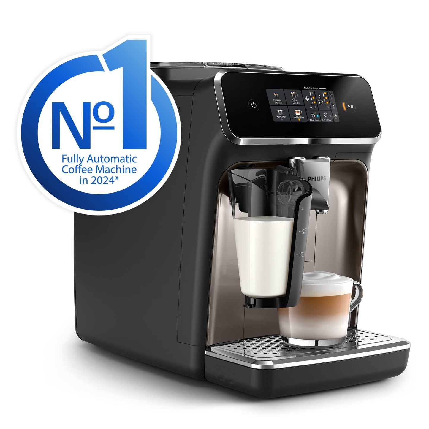 Philips 5500 Series Bean to Cup Coffee Machine – 20 Hot & Iced drinks, LatteGo Milk Frother, Fastest-to-Clean, 40% Quieter, Ceramic Grinder, Fully Automatic Espresso & Cappuccino maker – EP5546/70