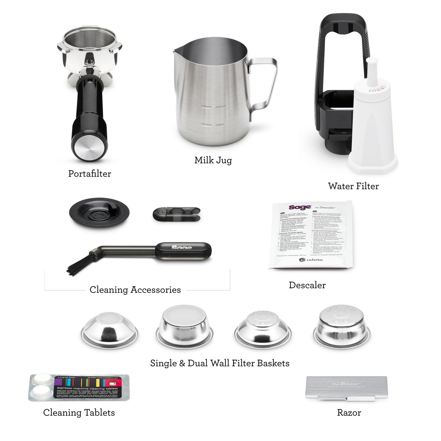 Sage - The Barista Touch Impress - Bean to Cup Coffee Machine with Grinder and Milk Frother, Cappuchino, Latte, Espresso Maker, Easy to Use, 8 Presets, With Milk Jug, 1700 W, Brushed Stainless Steel