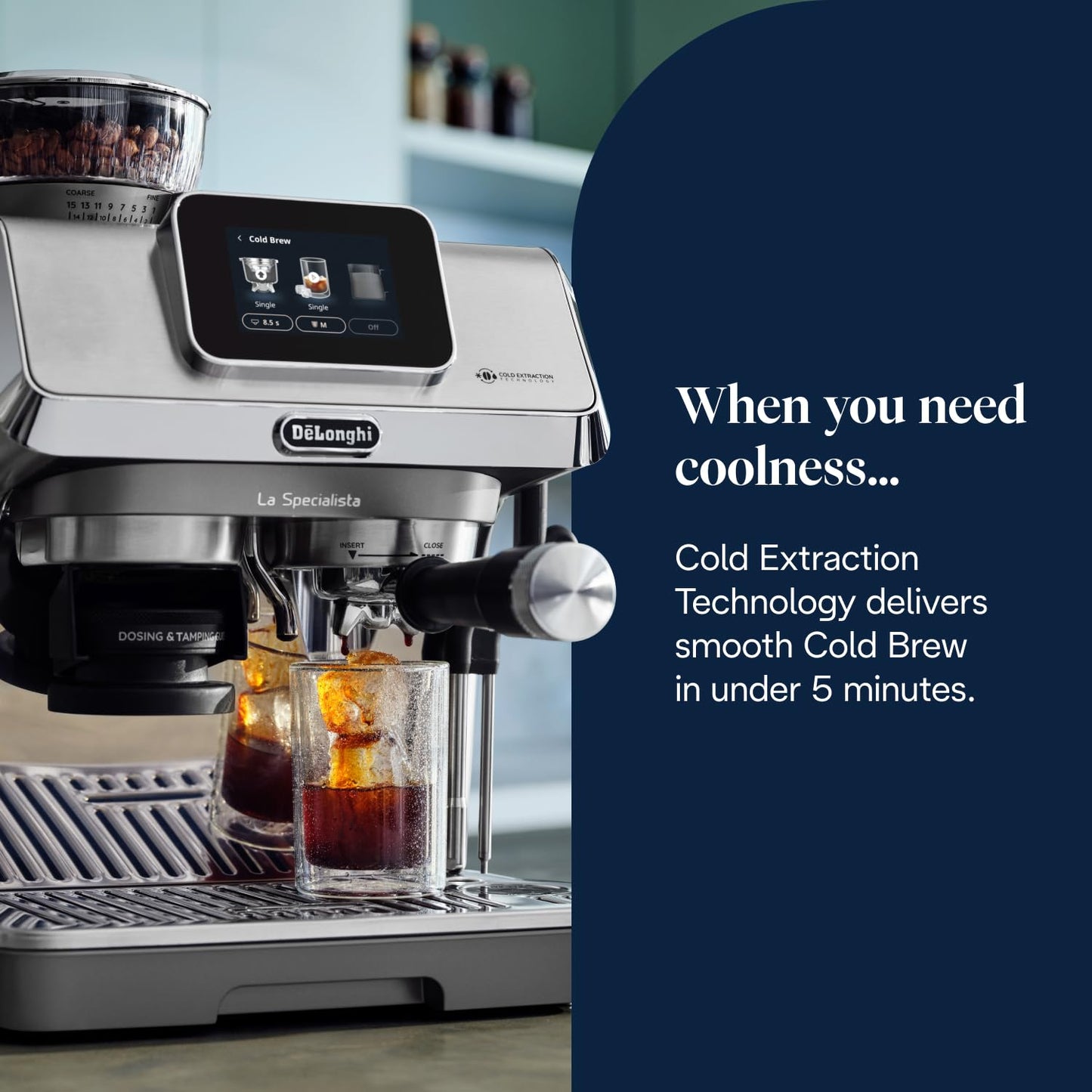 De'Longhi La Specialista Arte EC9155.W, Barista Pump Espresso Machine, Bean to Cup Coffee and Cappuccino Maker, 8 Grinding Settings, MyLatte Art Frothing Wand, 1550W, White