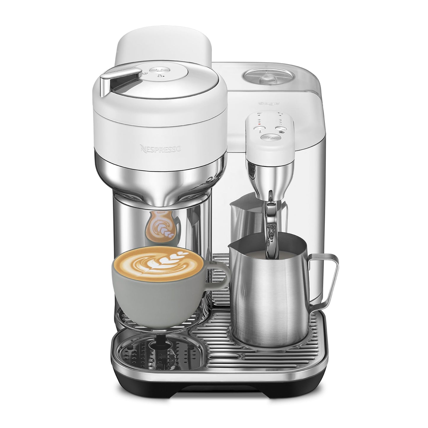 Nespresso Vertuo Creatista Automatic Pod Coffee Machine with Milk Frother Wand for Cappuccino, Flat White and Espresso by Sage, Stainless Steel