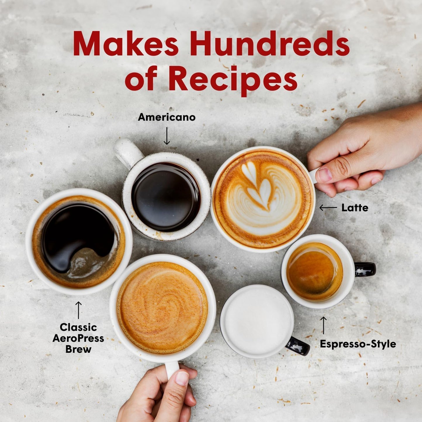 AeroPress Coffee and Espresso Maker - Quickly Makes Delicious Coffee Without Bitterness - 1 to 3 Cups Per Pressing,Black