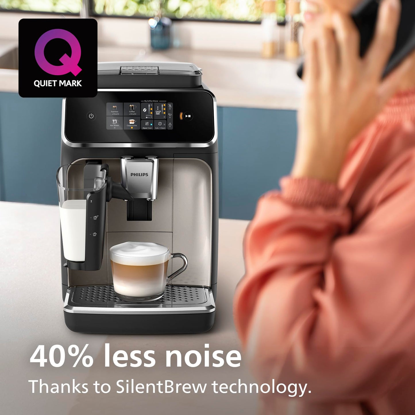 Philips 5500 Series Bean to Cup Coffee Machine – 20 Hot & Iced drinks, LatteGo Milk Frother, Fastest-to-Clean, 40% Quieter, Ceramic Grinder, Fully Automatic Espresso & Cappuccino maker – EP5546/70