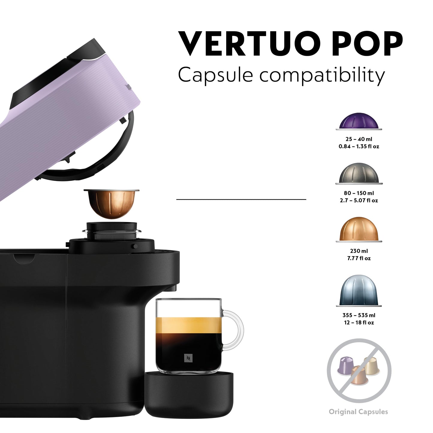Nespresso Krups Vertuo Pop Coffee Pod Machine, Baritsa Bundle, includes White Vertuo Pop Coffee Pod Machine, 1x Milk Frother, 2x Mugs, 2x spoons, Melozio coffee pods & Chiaro coffee pods