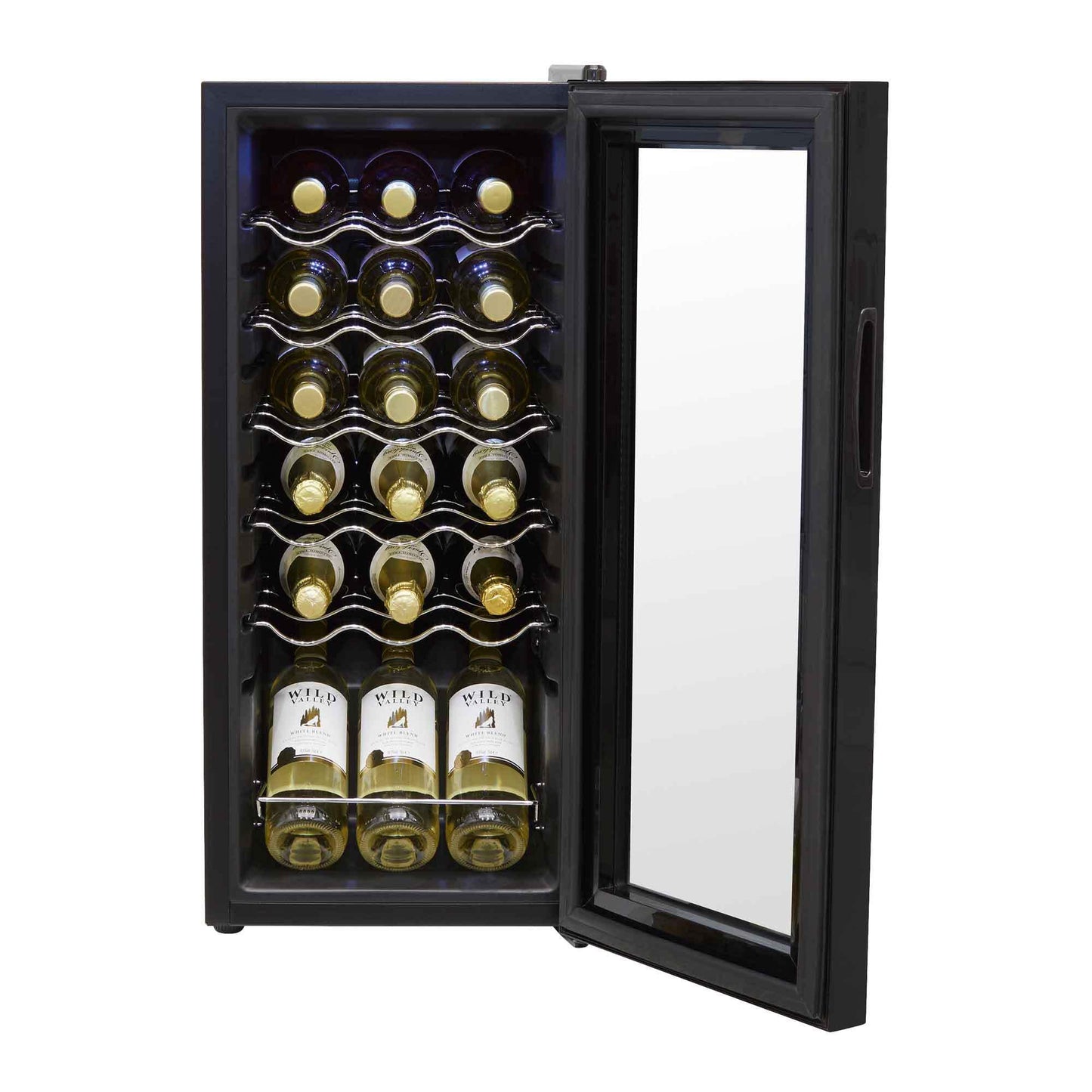 Baridi Black 12 Bottle Wine Fridge Cooler, Super Quiet 25dB, Touch Control, LED - DH73