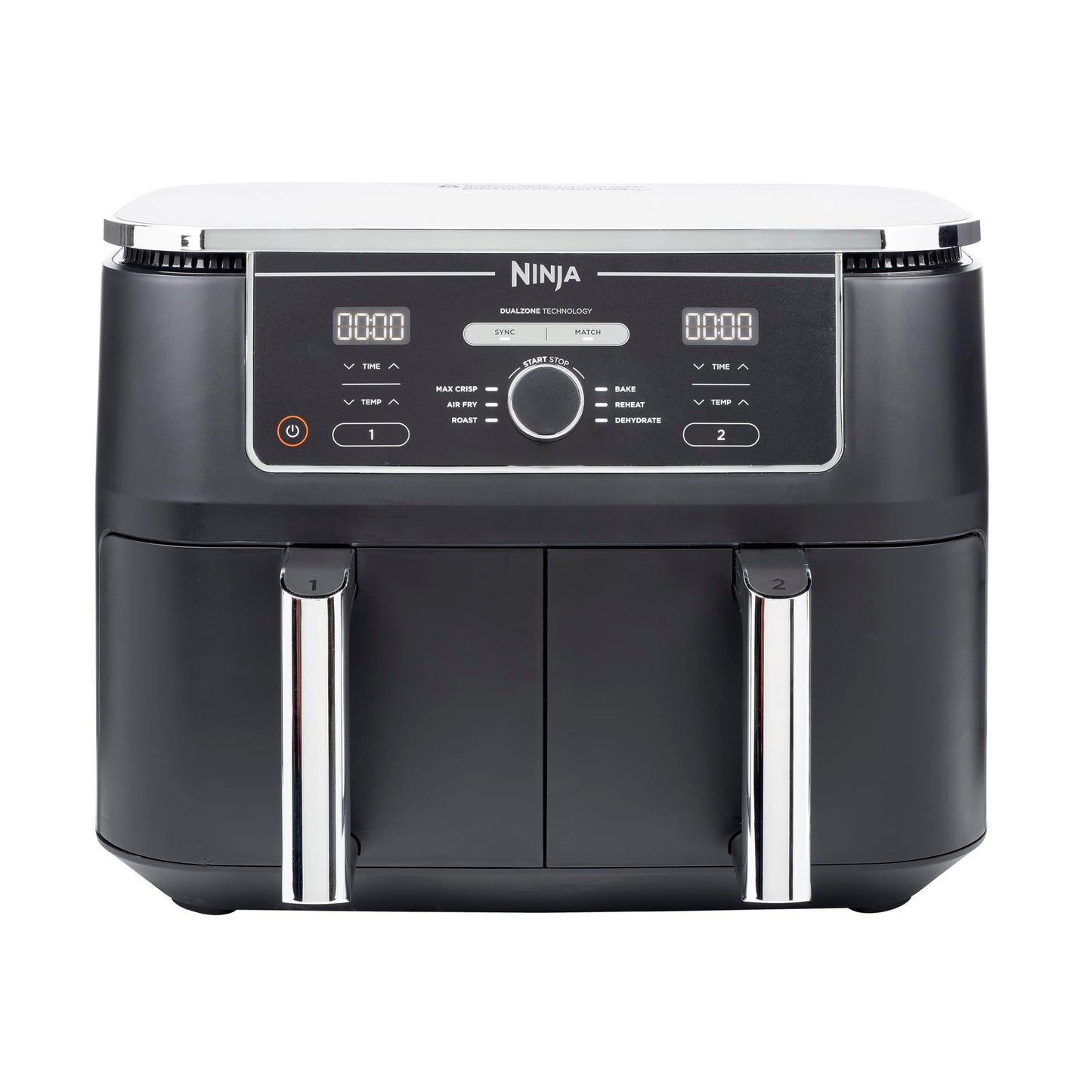 Ninja Double Stack XL Air Fryer, Vertical Dual Drawer Air Fryer with 4 cooking levels, 2 Drawers & 2 Racks, Space Saving Design, 9.5L Capacity, 6 Functions, 8 Portions, Tongs, Black/Copper SL400UKCP