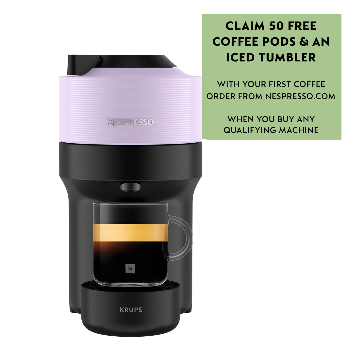 Nespresso Krups Vertuo Pop Coffee Pod Machine, Baritsa Bundle, includes White Vertuo Pop Coffee Pod Machine, 1x Milk Frother, 2x Mugs, 2x spoons, Melozio coffee pods & Chiaro coffee pods