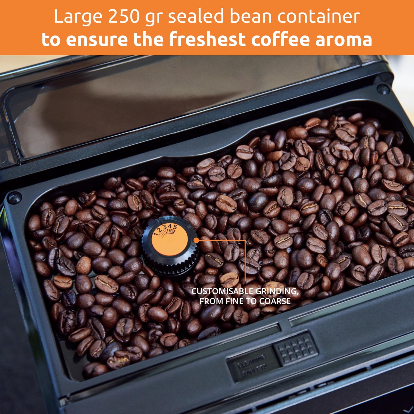 KRUPS EA895N40 Evidence One Automatic Coffee Machine, Espresso, Cappuccino, 2.3 liters, Meteor Grey, 17 Drink Options, Bean to Cup