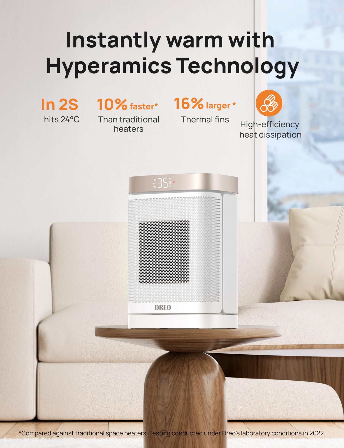 Dreo Electric Space Heater, 70° Oscillating Portable Heaters for Home, 1500W PTC Ceramic Heater with Thermostat, Remote Control, 3-Mode 3-Speed, 1-12H Timer, Overheat & Tip-Over Protection, ECO-Mode