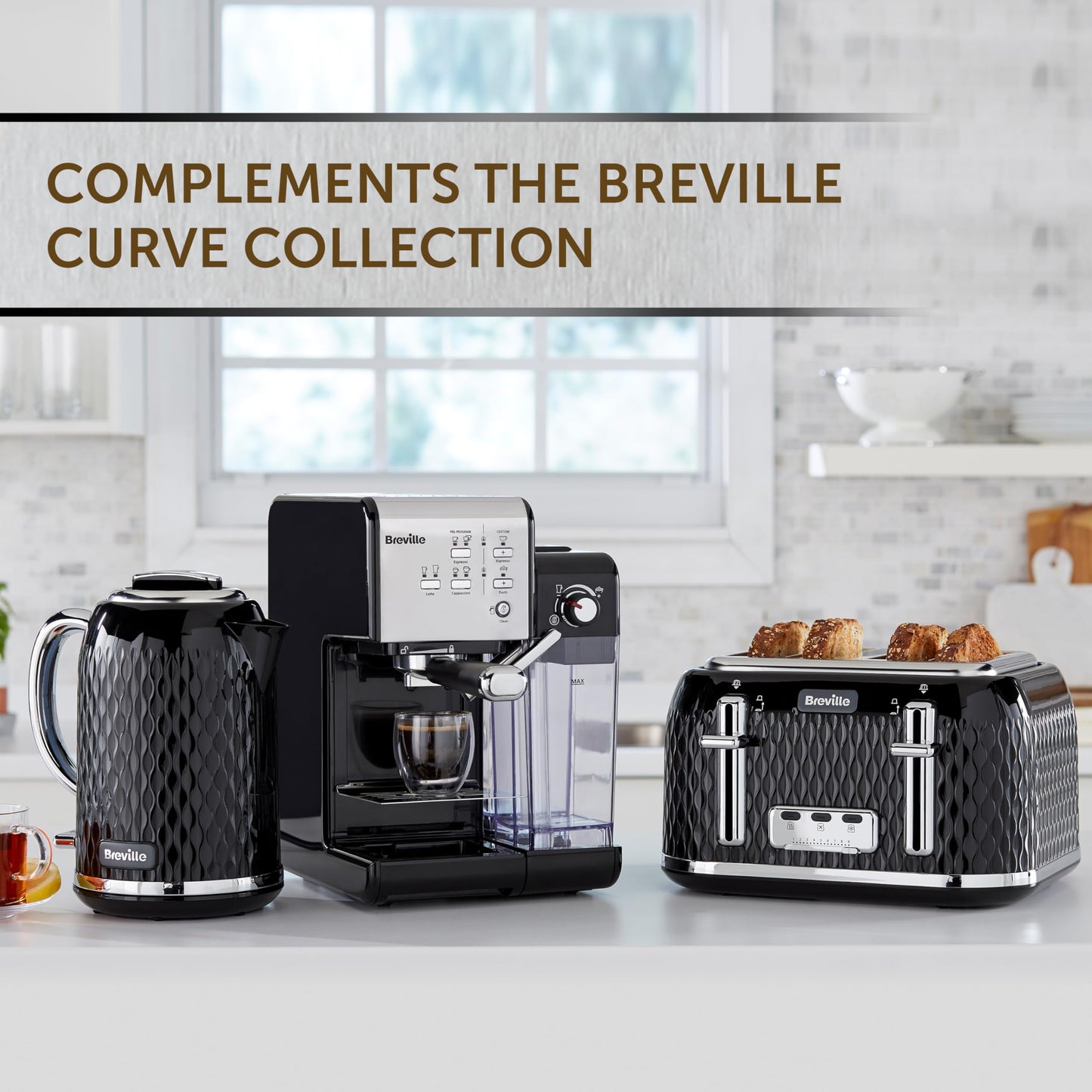 Breville Prima Latte Luxe One Touch Espresso Maker| Espresso, Latte Cappuccino Coffee Maker | 19 Bar Italian Pump | Automatic Milk Frother | ESE Coffee Pod Compatible | Black [VCF166]