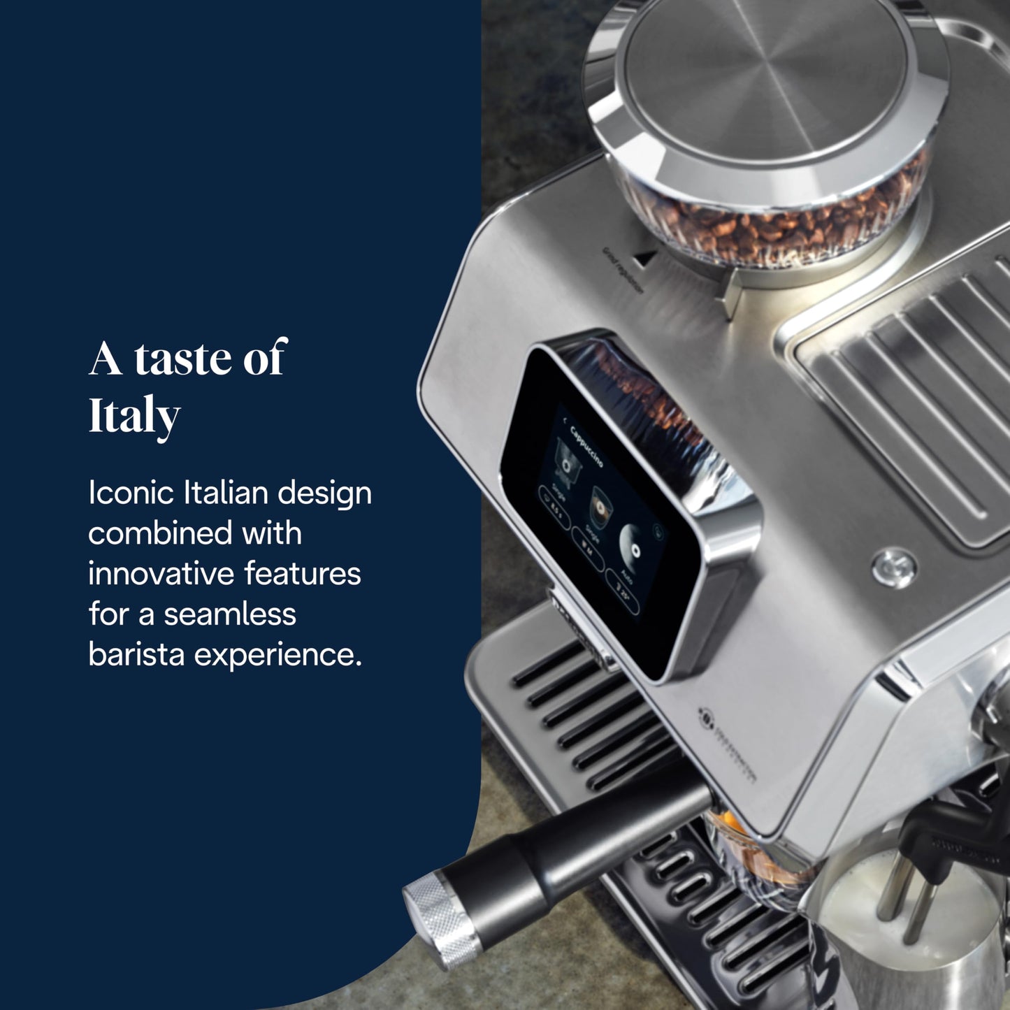 De'Longhi La Specialista Metal Barista Pump Espresso Machine, Bean to Cup Coffee and Cappuccino Maker, EC9155.MB, 1450W, Silver