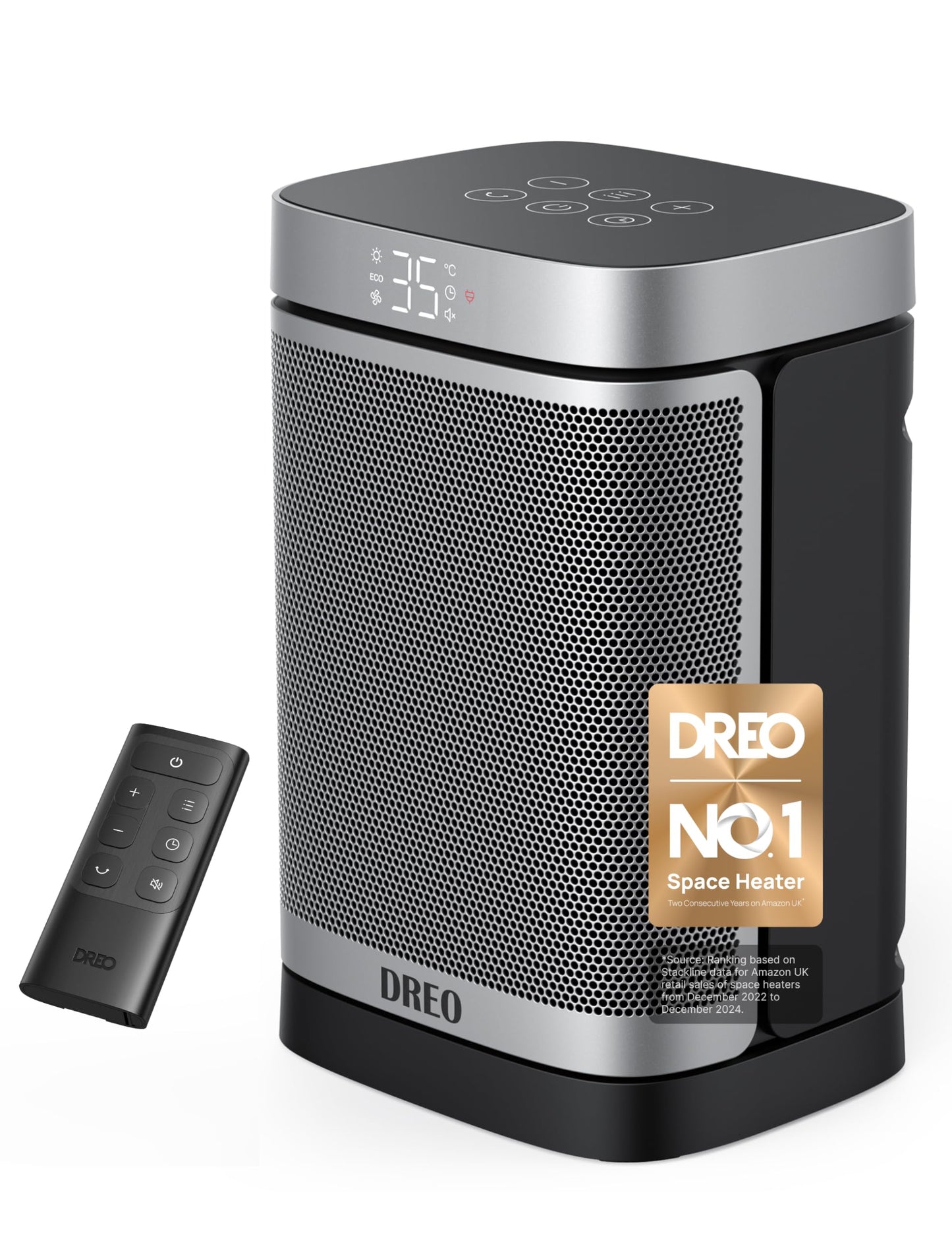 Dreo Electric Space Heater, 70° Oscillating Portable Heaters for Home, 1500W PTC Ceramic Heater with Thermostat, Remote Control, 3-Mode 3-Speed, 1-12H Timer, Overheat & Tip-Over Protection, ECO-Mode