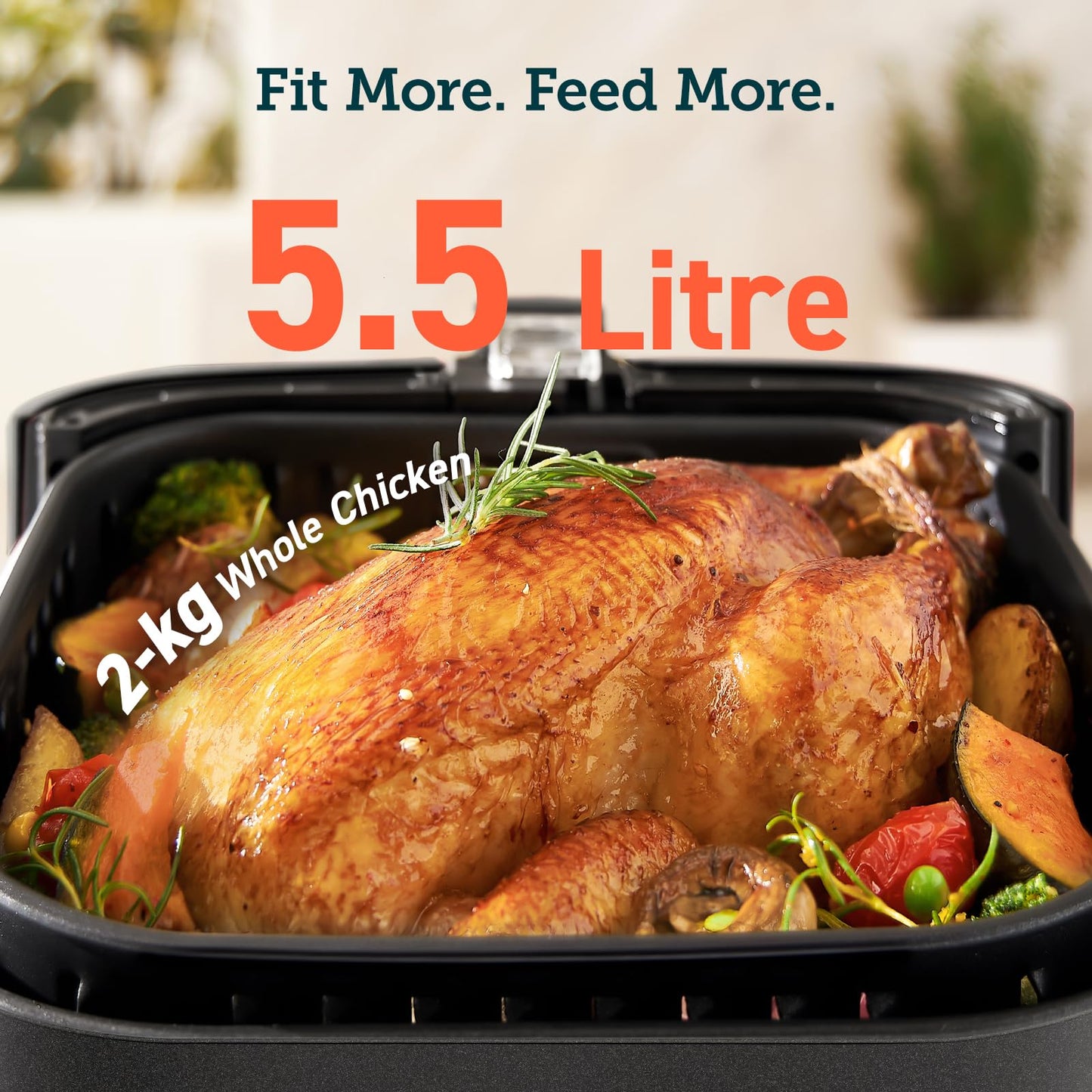 COSORI Air Fryer Large 6.2L, Clear Blaze airfryer with Visual Window, 55% Savings and 85% Less Oil, 8 Presets Plus Roast, Bake, Shake Reminder, 80+ Recipes, Dishwasher Safe, Quiet, 1700W, Black