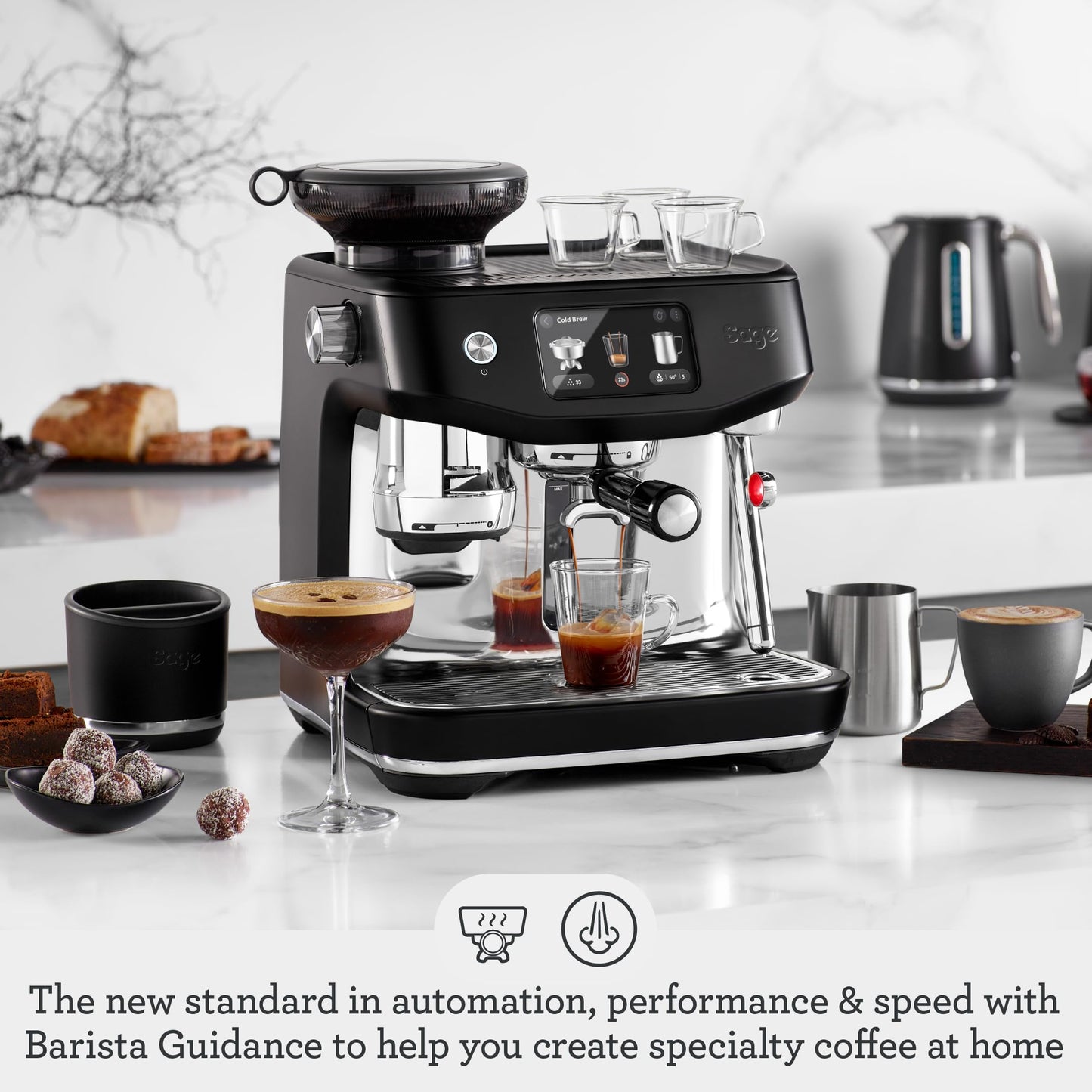 Sage - The Oracle Jet, Professional Coffee Machine with Manual and Automatic Milk Frother, Brushed Stainless Steel