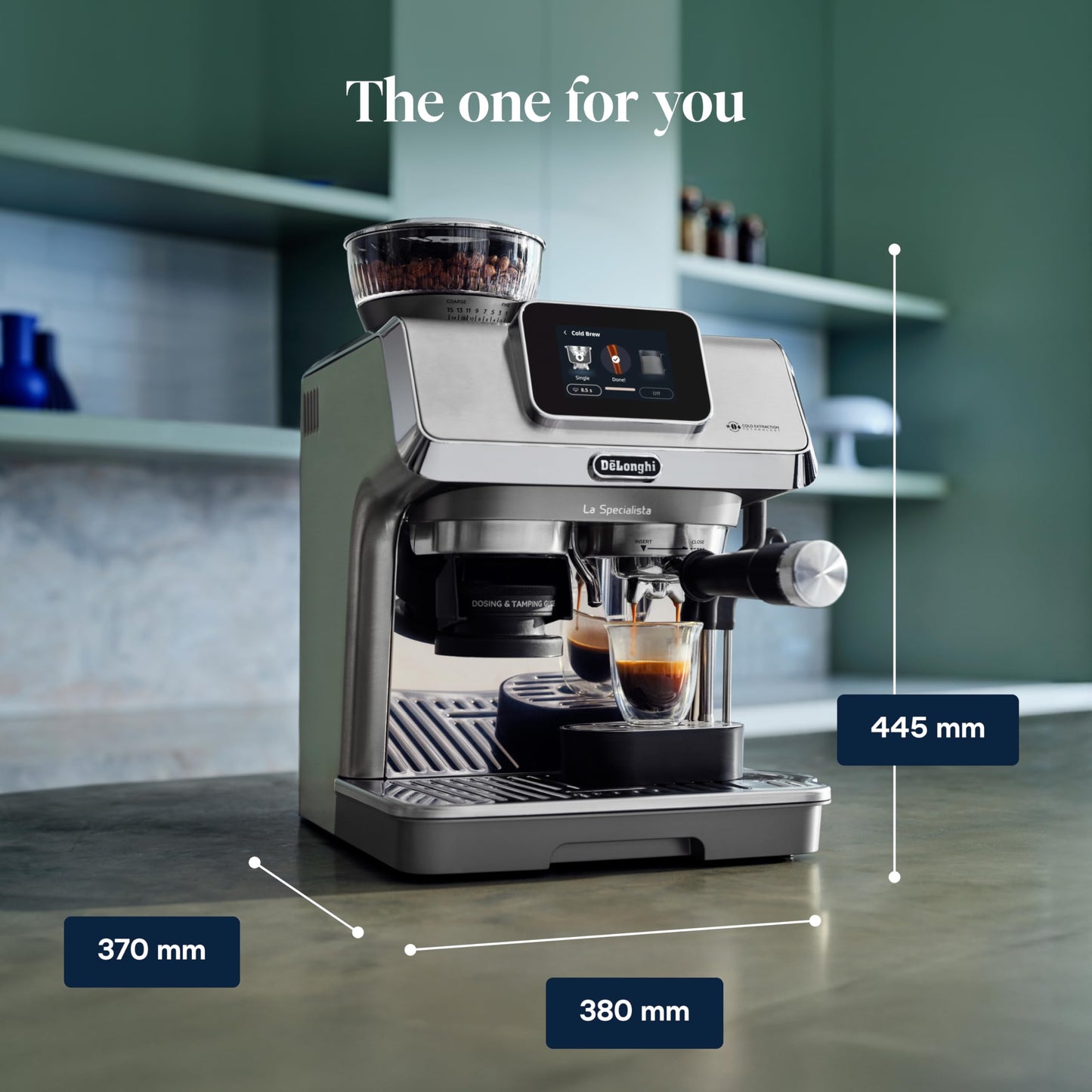 De'Longhi La Specialista Metal Barista Pump Espresso Machine, Bean to Cup Coffee and Cappuccino Maker, EC9155.MB, 1450W, Silver