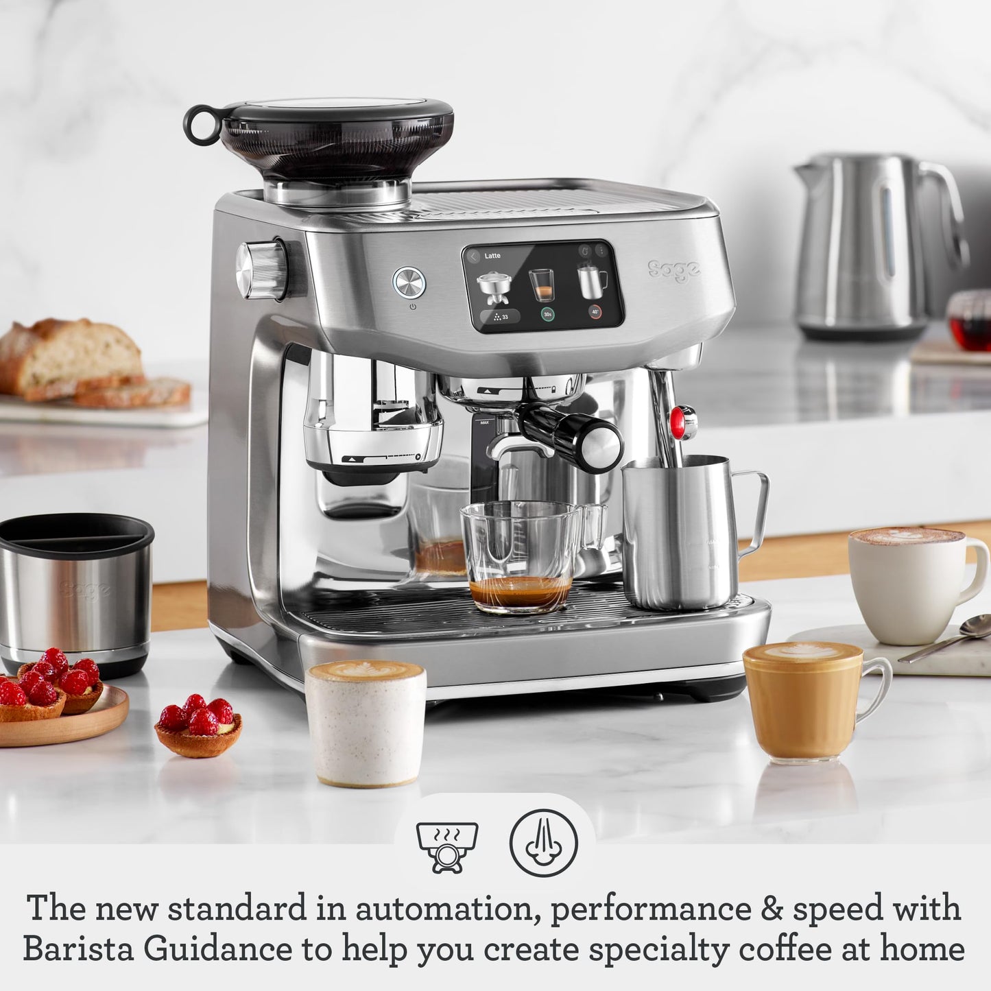 Sage - The Oracle Jet, Professional Coffee Machine with Manual and Automatic Milk Frother, Brushed Stainless Steel