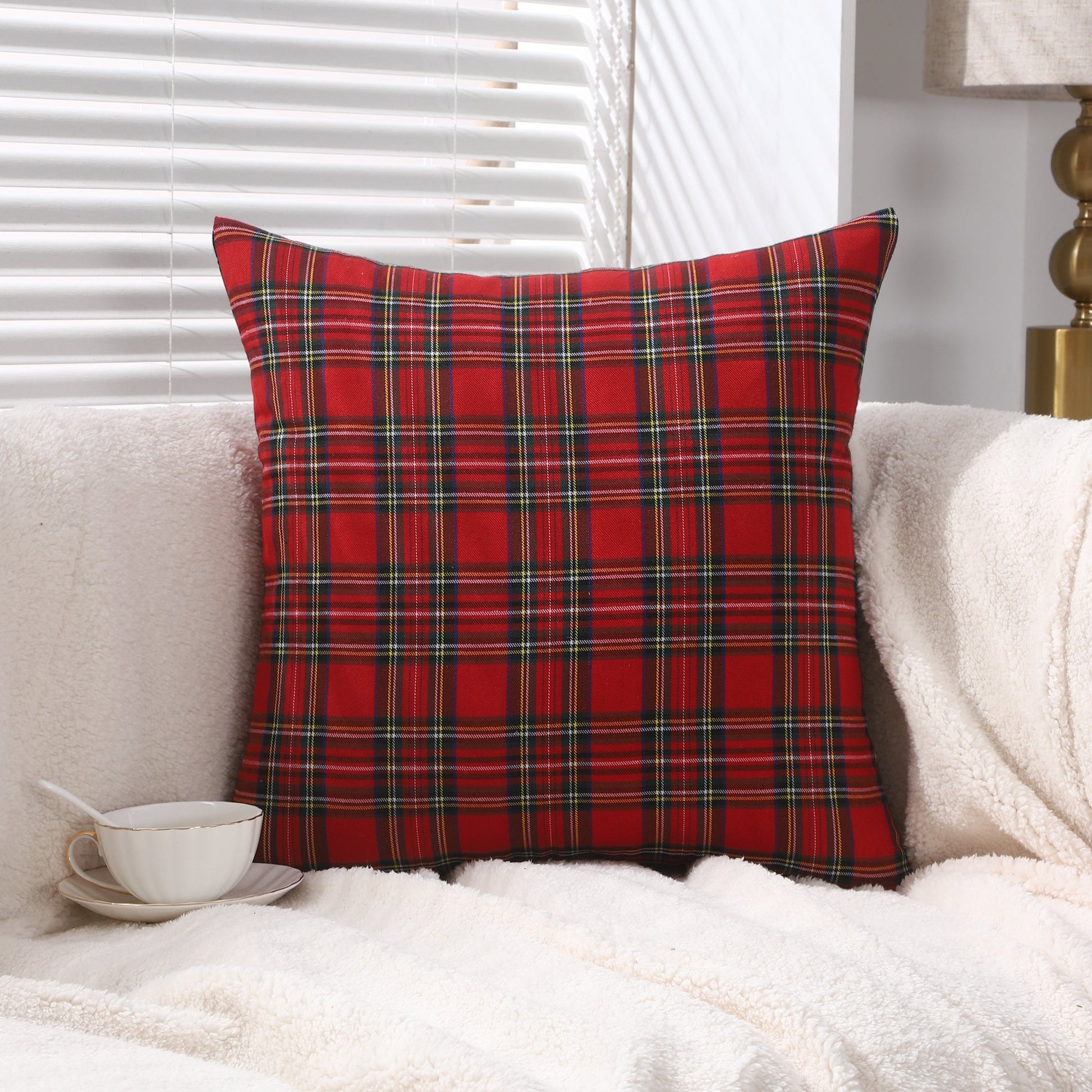 Polyster Cotton Tartan Check Cushion Cover Home Sofa 45x45 CM (18"x18") & 50x50 CM (20"x20") - 3 Designs-2