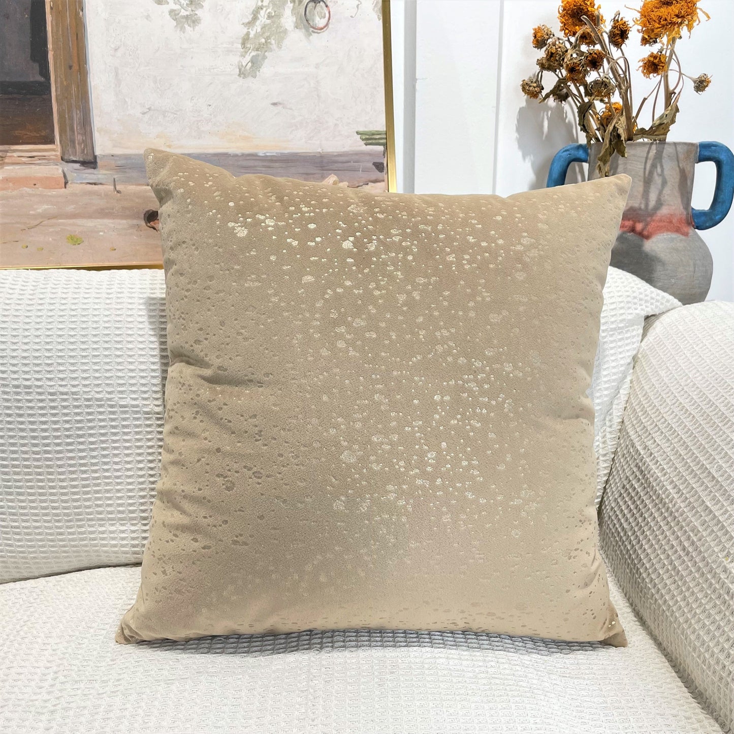 Gold Stamp Dots Velvet Cushion Covers 45 x 45 cm - Available in 8 Colours-9