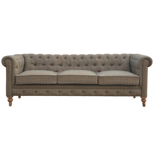Chateau Multi Tweed 3 Seat Chesterfield Sofa