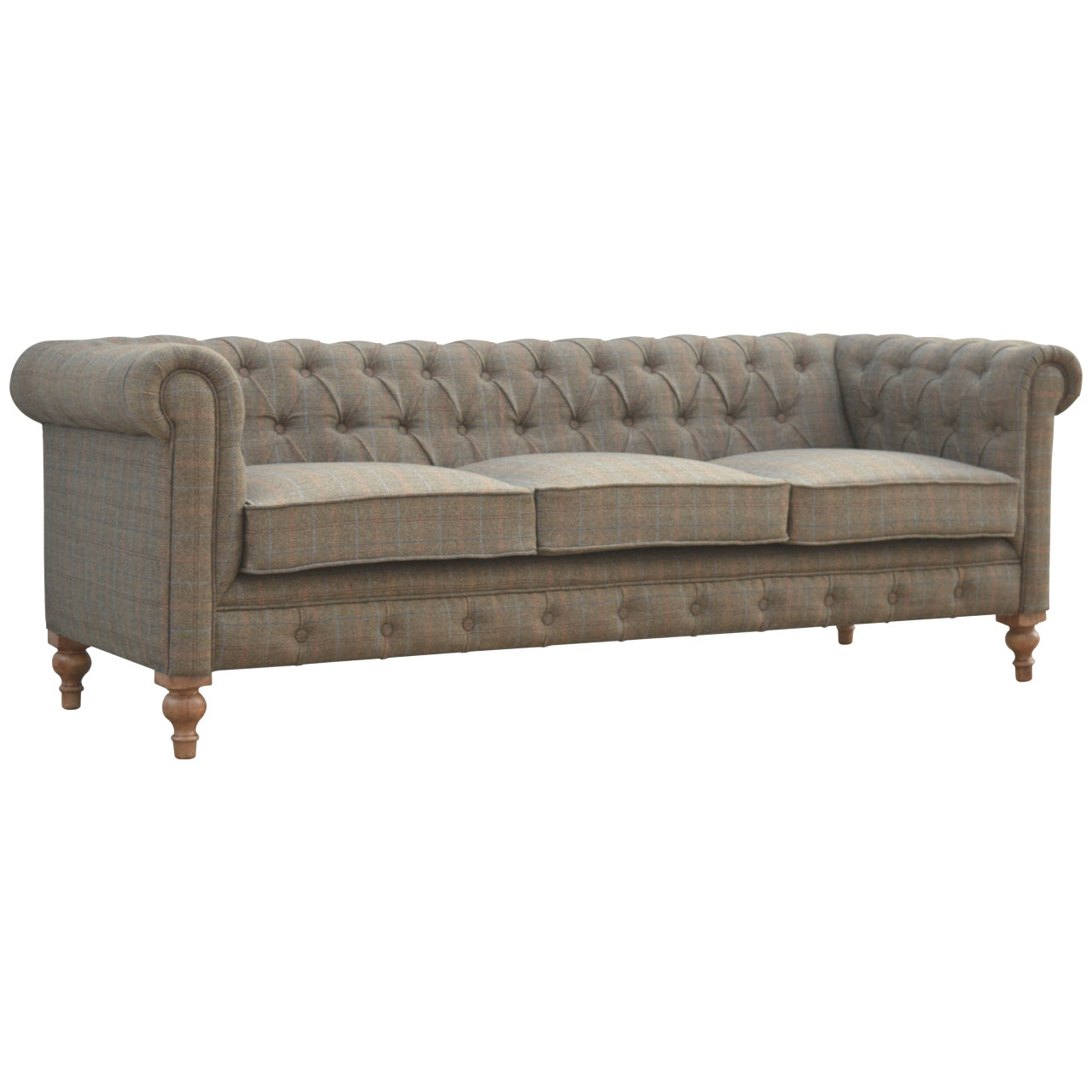 Chateau Multi Tweed 3 Seat Chesterfield Sofa
