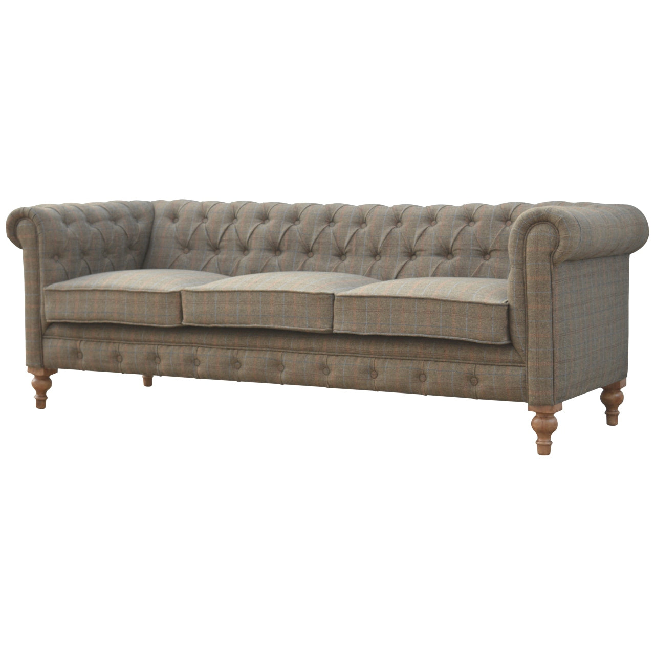 Chateau Multi Tweed 3 Seat Chesterfield Sofa