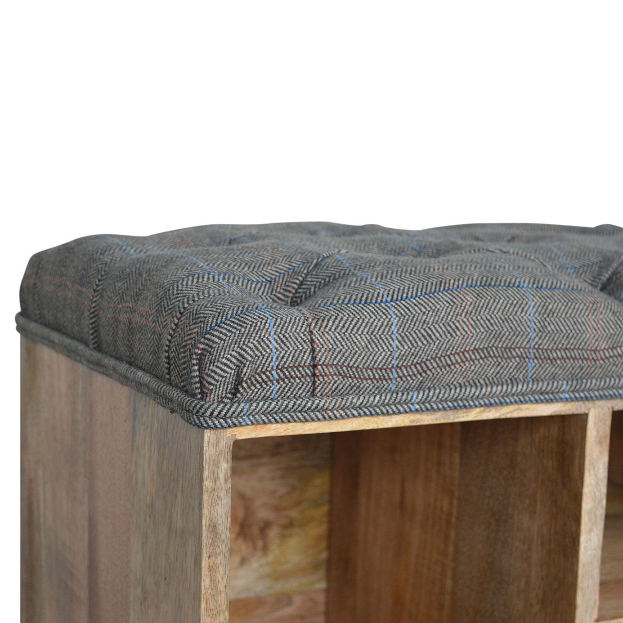 Multi Tweed 6 Slot Shoe Storage Bench for wholesale