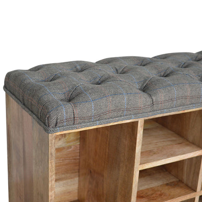 wholesale Multi Tweed 6 Slot Shoe Storage Bench for resale