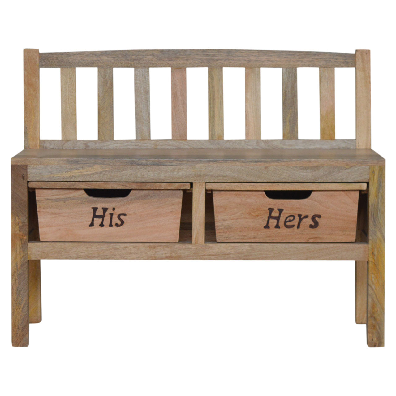 'His &amp; Hers' Carved Storage Bench for resale