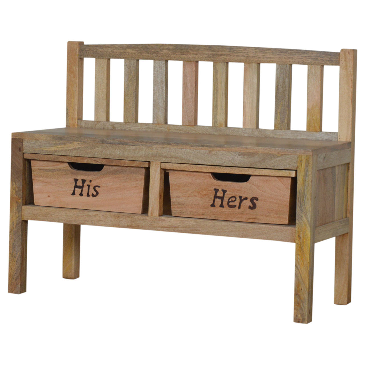 'His &amp; Hers' Carved Storage Bench dropshipping