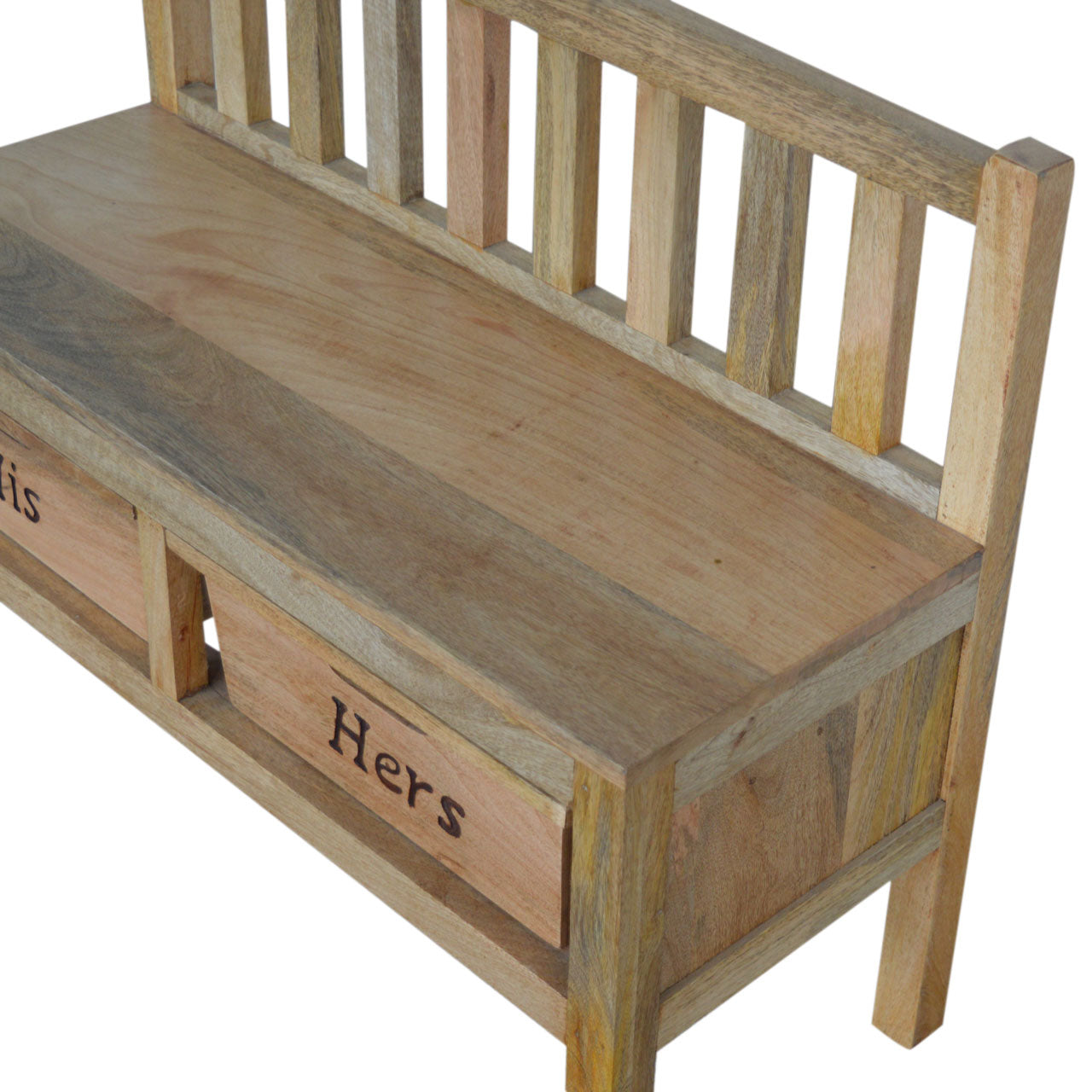 'His &amp; Hers' Carved Storage Bench for wholesale