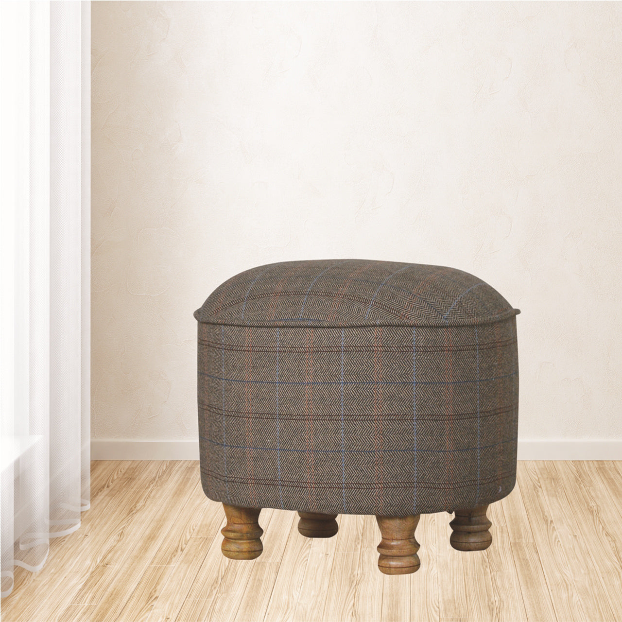 Oval Multi Tweed Foot Stool wholesalers