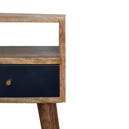 Mini Navy Blue Hand Painted Bedside-3