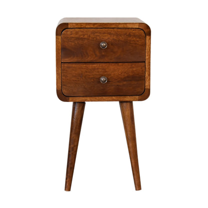 Mini Chestnut Curved Bedside wholesalers