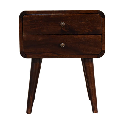 Curved Dark Walnut Bedside wholesalers