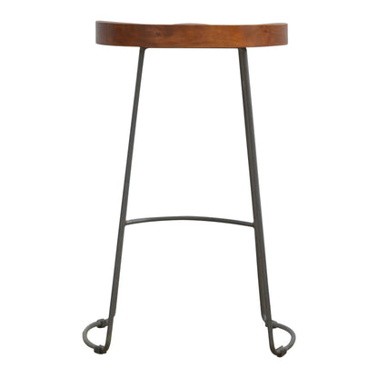 Industrial Bar Stool with Chunky Wood Seat for wholesale