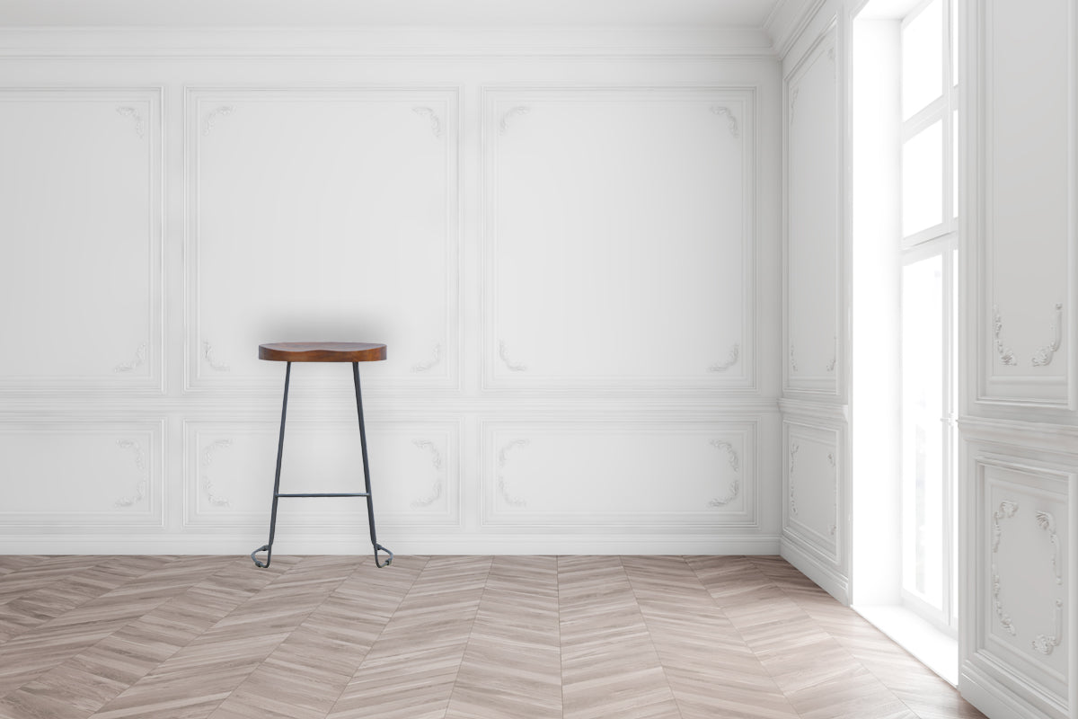 bulk Industrial Bar Stool with Chunky Wood Seat for