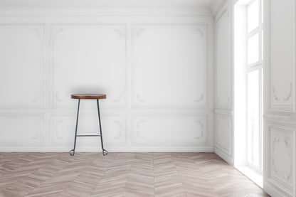 bulk Industrial Bar Stool with Chunky Wood Seat for