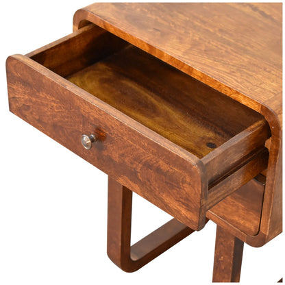 U-Curved Chestnut Bedside dropshipping