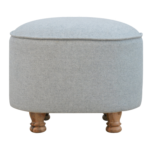 bulk Light Grey Tweed Oval Footstool for resale