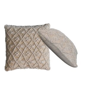 2x Maura Natural White Cushions 45cm x 45cm