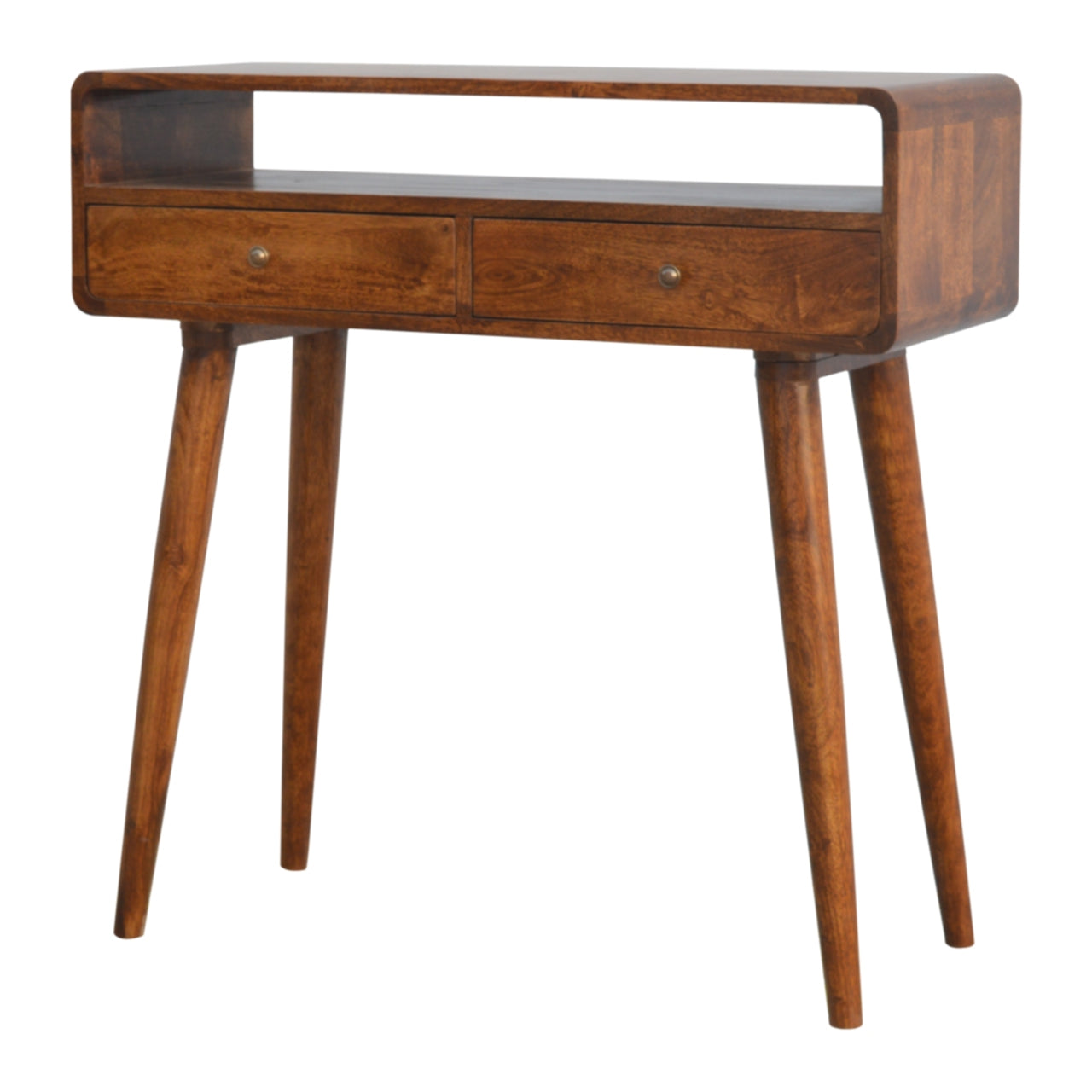  Curved Chestnut Console Table