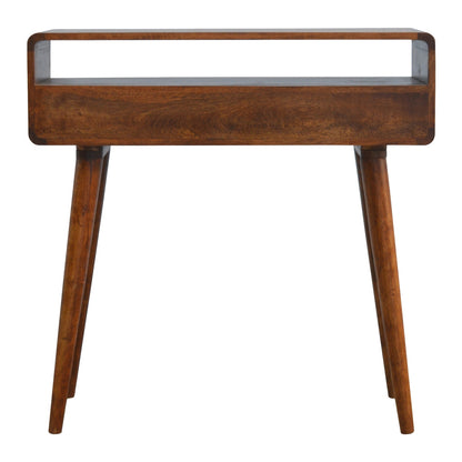 Curved Chestnut Console Table