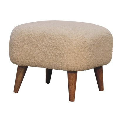 wholesale Boucle Cream Square Footstool for resale