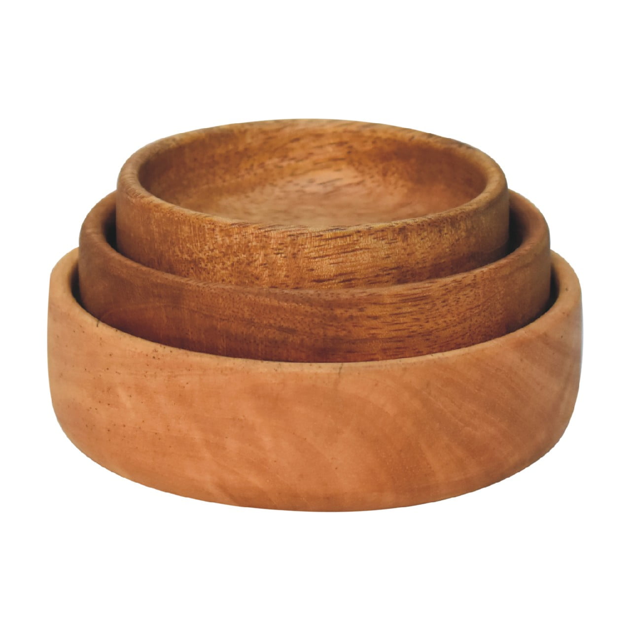 Solid Wood Fruit Bowl Set of 3-1